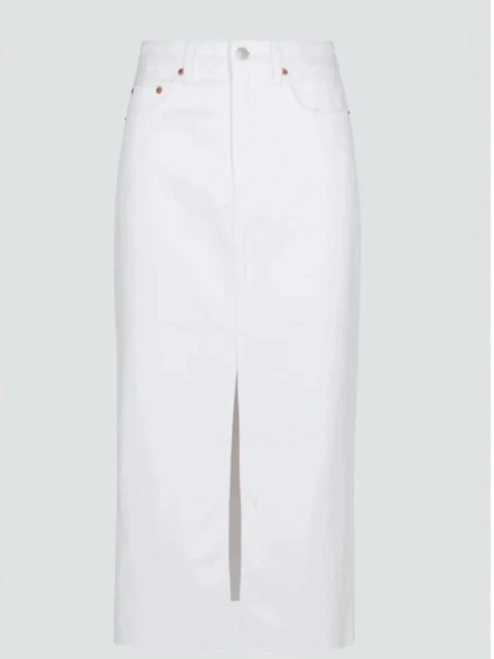 pistola White Midi Skirt with Front Slit - Picture 2 of 9